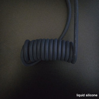 Kabel USB ke Micro USB V8 Android Spiral Spiral Berpilin Otomatis dengan Pegas Tebal dari Karet Silikon Paduan Seng