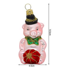 Glass thổi <span class=keywords><strong>3</strong></span> "Pig Boy động vật Đồ trang trí cho cây giáng sinh trang trí thân thiện với môi - Product Image 4