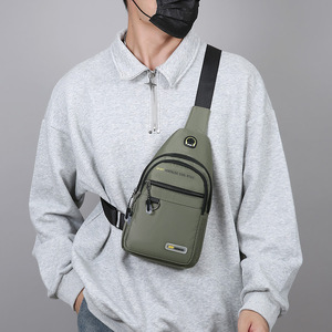 Men's Chest Bag Oxford Cloth 17x30x5cm Crossbody Bag For Outdoor Travel Commuting Sports Gray Black Military Green Dark Blue - Product Image 3