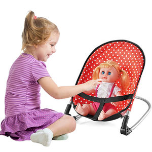 MILI Ensemble de jeu de rôle 4 en 1 avec chariots en plastique, balançoires, chaises de salle à manger, chaises à bascule et poupée Ic de 14 pouces - Product Image 3