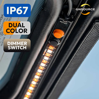 Lampe de camping LED extérieure DC12V 60cm à longueur personnalisable, bande lumineuse en aluminium bicolore, blanc ambre, dimmable, 4x4, IP67, RoHS, CE