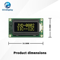 Écran d'affichage LCD COB LCM SCCdisplay JXD0802A-IIC Mode VA Interface IIC/I2C Haute luminosité Matrice de points 8x2 Rétroéclairage LED