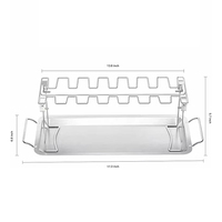 Grille de cuisson verticale en acier inoxydable durable, pliable, peu encombrante, résistante à la chaleur et lavable au lave-vaisselle pour barbecue extérieur