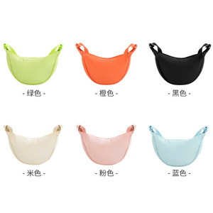 Women's Nylon Crossbody <b>Bag</b> Moon Shape Large Capacity Zipper Closure Everyday Commute Shoulder <b>Bag</b> Solid Color - Product Image 2