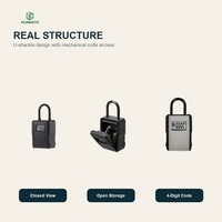Boîte à clés portable étanche pour extérieur avec serrure à combinaison à 4 chiffres, coffre-fort à clés pour agents immobiliers et locations de vacances