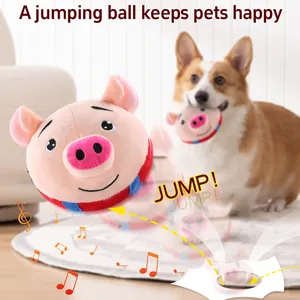 애완 동물 공급 업체 재미있는 매력적인 스마트 애완 동물 장난감 튀는 공 인형 돼지 모양 노래 녹음 봉제 개 장난감