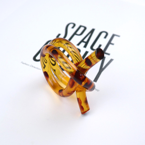 Chất Lượng Cao Rõ Ràng <span class=keywords><strong>Acrylic</strong></span> Wedding Party Bữa Ăn Tối Đồ Trang Sức Vòng Đeo Tay Bangles Tortoiseshell Acetate Khăn Ăn Nhẫn Với Đá Mạ - Product Image 4