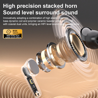 Earphone Nirkabel Bluetooth 5.4 Headset ANC Peredam Kebisingan HD Mic Panggilan Earbuds Kontrol Layar Sentuh LED Headphone