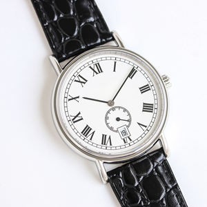 Reloj Mecánico de Estilo Vintage Original con Números Romanos, Esfera Dorada Rosa, Correa de Cuero Genuino y Caja - Product Image 6