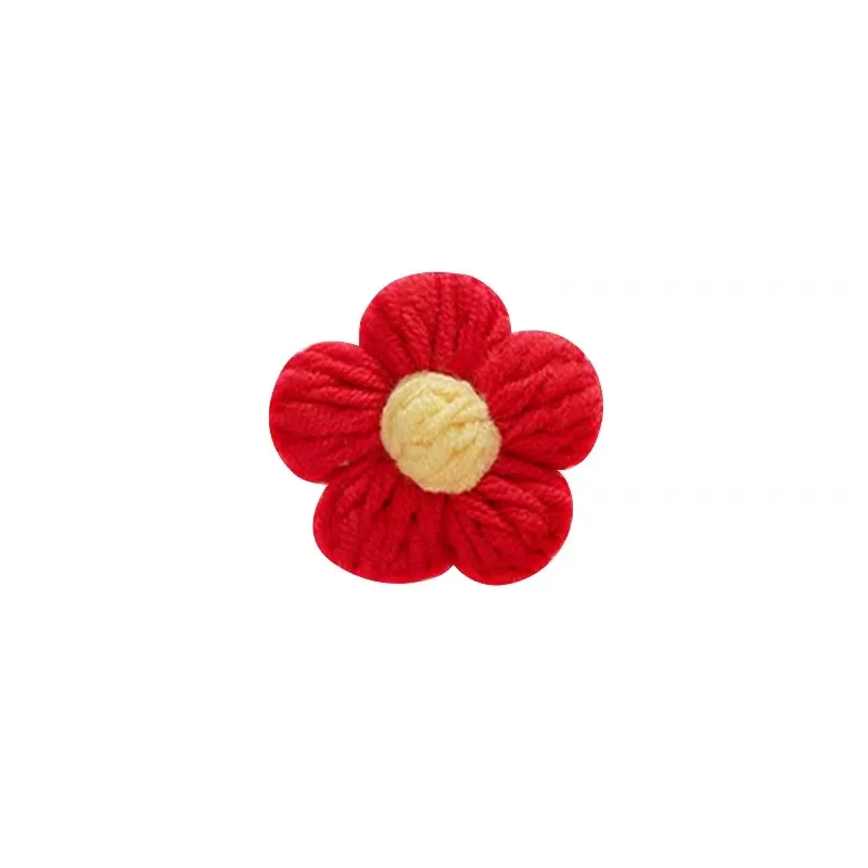 Mignon 4cm laine crochetée à la main nouvelle petite fleur pull écharpe broche vêtements vêtements fleurs décoratives