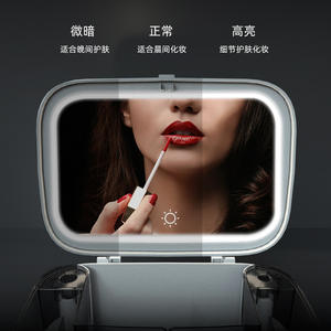 Boîte de rangement cosmétique LED populaire 45L pliable empilable avec lumière, anti-poussière, pour bijoux, soins de la peau, maquillage, organiseur de bureau - Product Image 3