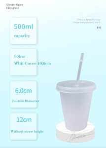 Bán buôn 16oz 24oz đồng bằng rõ ràng tái sử dụng nhựa uống cup với nắp và rơm lạnh chai nước Cốc Cốc Cốc cà phê - Product Image 5