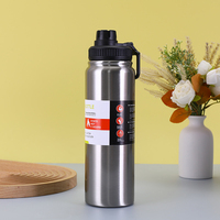 Moderno Termo Aislado al Vacío de Doble Pared de Acero Inoxidable 600ml 800ml, Botella de Agua Deportiva para Viajes y Bebidas