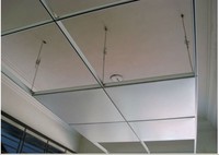 Panneau de plafond acoustique en fibre de verre pour aéroport, gare ferroviaire, épaisseur 15-20 mm, taille 600*600/600*1200