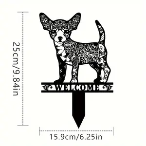 Bahçe dekor Chihuahua kazık avlu sanat köpek bahçe logosu Chihuahua sevgilisi Chihuahua