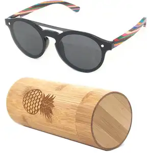 2020 üst sınıf iyi satış özel gravür logo pc plastik bambu ahşap çerçeve güneş gözlüğü