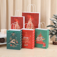 Großhandel Festliche Bedruckte Papiertüte mit Griff Individuelles Logo Festliche Karton-Tragetasche für Einzelhandel Weihnachtsgeschenk