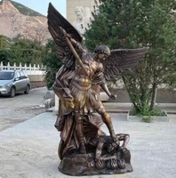 Sculpture de statue d'angle en bronze grandeur nature de jardin extérieur personnalisé avec technique de moulage à vendre