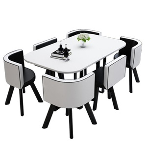 Juego de Mesas de <span class=keywords><strong>Restaurante</strong></span> de Metal Económicas de Diseño Moderno para Uso Comercial en Restaurantes de Comida Rápida con 4 Sillas - Product Image 1