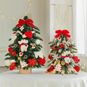 Nordic Style <b>Mini</b> Desktop Flocking <b>Christmas</b> <b>Tree</b> Decorations Desktop Decoration <b>Christmas</b> Felt Decoration Snow <b>Tree</b> Suit - Product Image 2