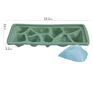 좋은 품질 식품 등급 냉동고 10 그리드 바위 모양 실리콘 아이스 큐브 금형 아이스 볼 트레이 아이스 위스키 사탕