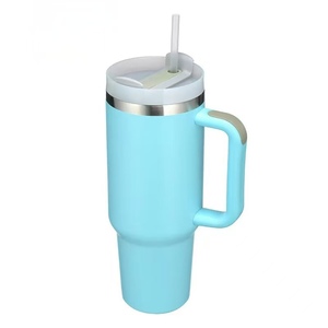 Nouvelle tendance 40oz double paroi en acier inoxydable isolé tasse à <span class=keywords><strong>café</strong></span> poignée paille classique conception sous vide - Product Image 4