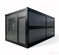 Conteneur pliable multifonctionnel noir, boutique préfabriquée, mini-maison, local de stockage mobile, unité modulaire portable