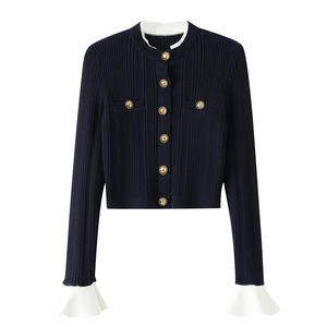 <span class=keywords><strong>Cardigan</strong></span> Lavorato a Maglia con Fibbia Dorata di Lusso, Nuovo Arrivo Primavera-Autunno 2026, Design Corto da Donna, Versatile e di Alta Classe - Product Image 1