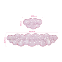 Ensemble de clavier compact en silicone transparent rouge rose en forme de raisin, résistant à l'eau, avec repose-poignet pour la maison et le bureau
