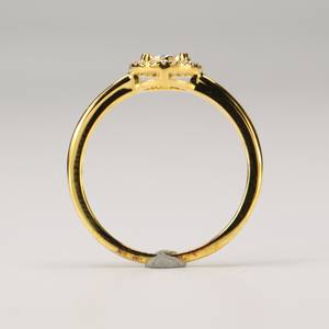 Precio de fábrica, anillo chapado en oro avanzado, anillo de estrella chapado en oro amarillo de 18 quilates, anillos de joyería fina para niña redonda - Product Image 5