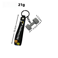 Porte-clés haltère durable avec cordon, personnalisable DIY, pour fitness, vente en gros, accessoires de charme pour salle de sport, en PVC, cadeaux pour hommes