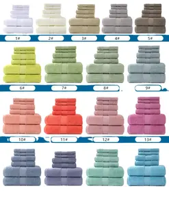 100% cotton mềm mại và thấm nước Spa bãi biển Khăn sang trọng nhà chải kỹ bông terry mặt tay khăn tắm bộ 6pcs cho nhà