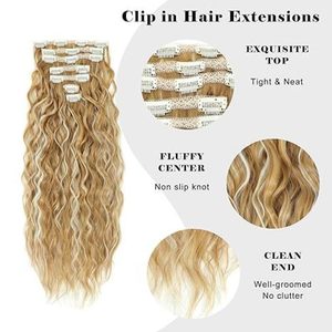 ผมต่อแบบเส้นใยทนความร้อนสูง ลอนยาวแบบคลื่นน้ำ ชุด 7 ชิ้น ผมสังเคราะห์สำหรับผู้หญิง - Product Image 3