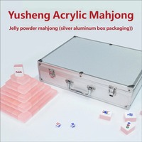 Juego de Mahjong Acrílico de Calidad Profesional de la Serie Jelly de Alta Compatibilidad, Diseño de Agarre Cómodo para Uso Doméstico y Entretenimiento