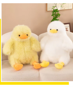 Peluche Canard Mignon Blanc, Jouet en Peluche Doux en Forme d'Animal de Dessin Animé, Rembourré en Coton PP, Cadeau Anti-Stress - Product Image 4