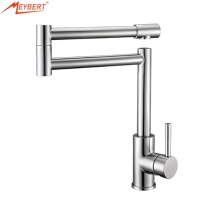 Robinet de remplissage de pot à montage sur plan, en acier inoxydable, avec bras articulé pliable et rotation à 360 degrés, à levier unique, pour cuisinière de cuisine