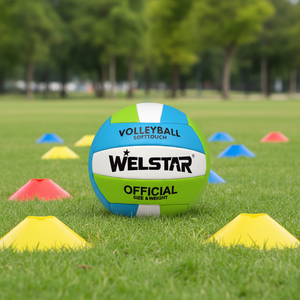 <span class=keywords><strong>Pallone</strong></span> da <span class=keywords><strong>pallavolo</strong></span> Welstar, misura ufficiale, morbido al tatto, per allenamento indoor e outdoor. - Product Image 3