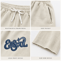 Pantalon de survêtement en molleton de coton lavé vintage de qualité supérieure, avec logo graphique brodé personnalisé, pour hommes, coupe ample, style streetwear, fabricants