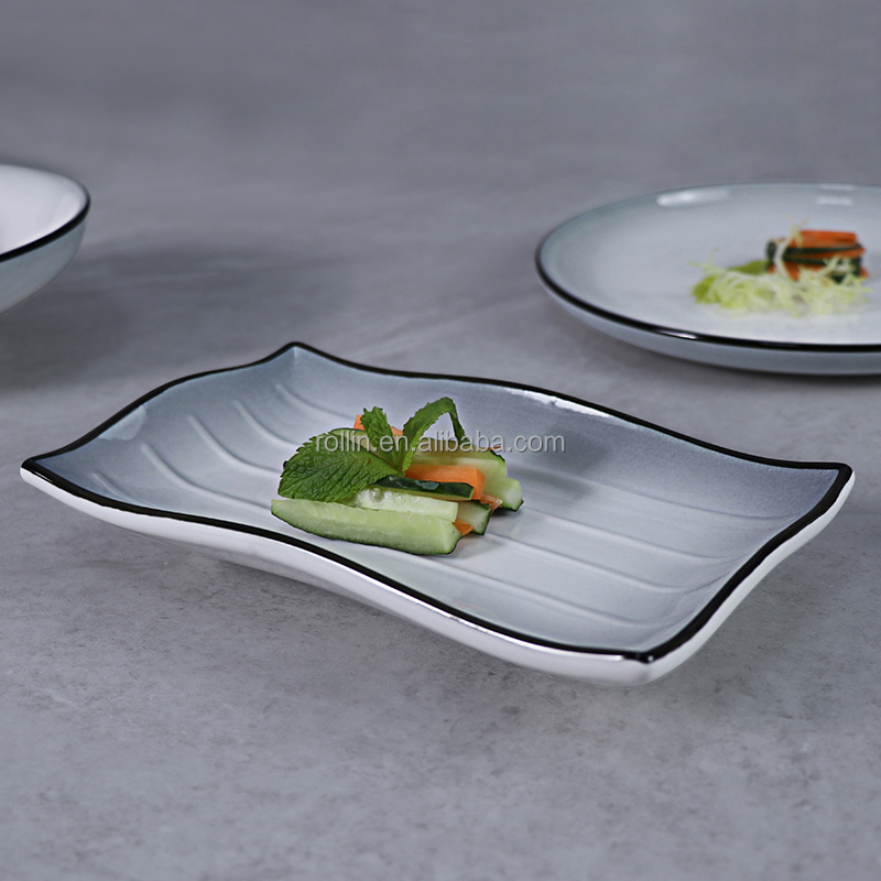 Wholesale Hotel Restaurant Rectangular Black Rim