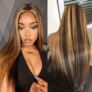 Parrucche frontali brasiliane dei capelli umani della parte anteriore del pizzo di 4x4 13x4 13x6 100% hd, parrucche frontali pre pizzicate della chiusura del pizzo di densità di 180% per le donne di colore - Product Image 1