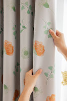 Tissu de rideau imprimé floral en polyester tissé 100% style moderne, poids moyen 285 g/m², largeur 280 cm