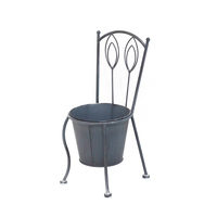 Supports de pots de fleurs en métal antique, décoration de jardin, chaise, jardinière, décor à baril unique, romantique, créatif