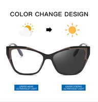 Afrique Vente à chaud en usine Prix de gros Montures optiques œil de chat Transition Lunettes photochromiques anti-lumière bleue pour femmes
