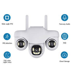 V380 Pro 360 độ ba ống kính thông minh Net máy ảnh V380 thực 3 ống kính PTZ wifi an ninh 4G CCTV <span class=keywords><strong>Camera</strong></span> ngoài trời với 10x Zoom 4G - Product Image 2