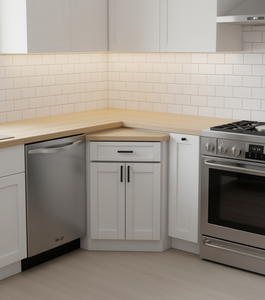 Mobile Base Bianco Shaker Sunique Sydney, Larghezza 27 Pollici, 1 Cassetto, Mobile da Cucina in Legno Laccato Stile Tradizionale - Product Image 2