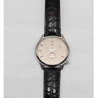 Montre de luxe sportive à cadran guilloché couleur saumon, verre saphir, titane poli miroir, bracelet cuir/caoutchouc, LOGO personnalisé, édition limitée