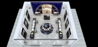 Vitrine de luxe pour montres, noire et or, avec trois tiroirs, base métallique, certifiée CE ETL, pour boutique de montres-bracelets