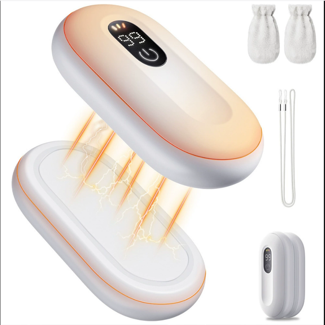 2 Pack Rechargeable Magnetic Electric Hand Warmers with Digital Display Portable Pocket Heaters for Cars Warm Christmas Gift