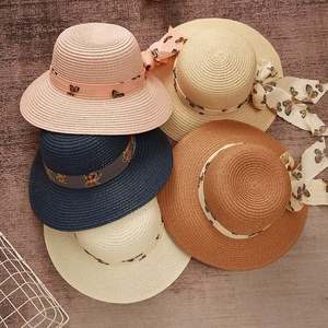 Chapeaux <span class=keywords><strong>de</strong></span> paille <span class=keywords><strong>de</strong></span> plage souples pour femmes, à large bord, tendance, avec logo personnalisé, pour l'été, vente en gros - Product Image 2