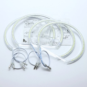 HYML 131MMX4pcs 131MM+146MM pour E30 E32 <span class=keywords><strong>E36</strong></span> E39 E46 E38 Anneau lumineux SMD blanc <span class=keywords><strong>Angel</strong></span> Eye Halo DRL pour phare de voiture BMW Uprade - Product Image 2